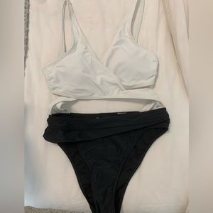 Abercrombie & Fitch white and black swimsuit